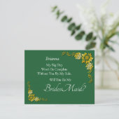 Will You Be My Bridesmaid? Emerald Green & Gold (Staand voorkant)