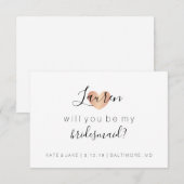 Will You Be My Bridesmaid - Heart's Glam Roos Gold Kaart (Voorkant / Achterkant)