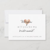 Will You Be My Bridesmaid - Heart's Glam Roos Gold Kaart (Voorkant)
