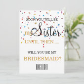 Will you be my bridesmaid? invitation kaart (Staand voorkant)