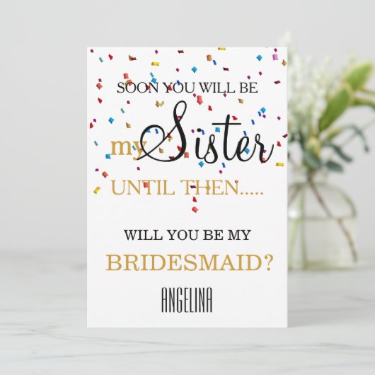 Will you be my bridesmaid? invitation kaart (Staand voorkant)