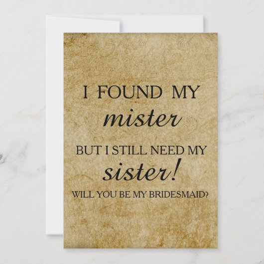 Will you be my bridesmaid? invitation kaart (Voorkant)
