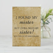Will you be my bridesmaid? invitation kaart (Staand voorkant)