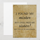 Will you be my bridesmaid? invitation kaart (Voorkant / Achterkant)