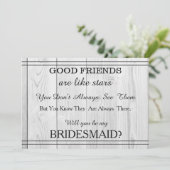 Will you be my bridesmaid? invitation kaart (Staand voorkant)