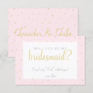Will You Be My Bridesmaid Kaart - gouden Stippen r