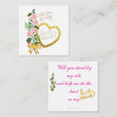 Will you be my Bridesmaid Notitiekaartje (Voorkant / Achterkant)