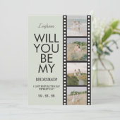 Will You Be My Bridesmaid Photo Green Reel Kaart (Staand voorkant)