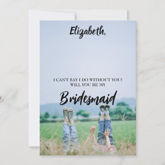 Will You Be My Bridesmaid Photo Proposal Card Aankondiging (Voorkant)