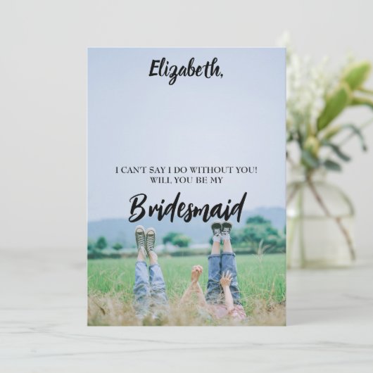Will You Be My Bridesmaid Photo Proposal Card Aankondiging (Staand voorkant)