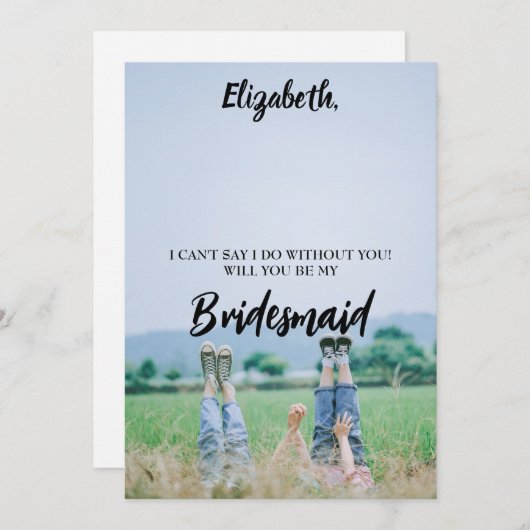 Will You Be My Bridesmaid Photo Proposal Card Aankondiging (Voorkant / Achterkant)