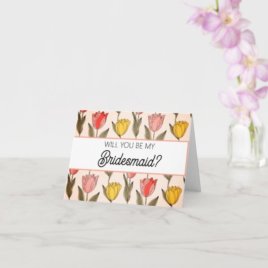 Will you be my Bridesmaid proposal card Kaart (Orchidee)