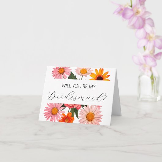 Will you be my Bridesmaid proposal card Kaart (Orchidee)