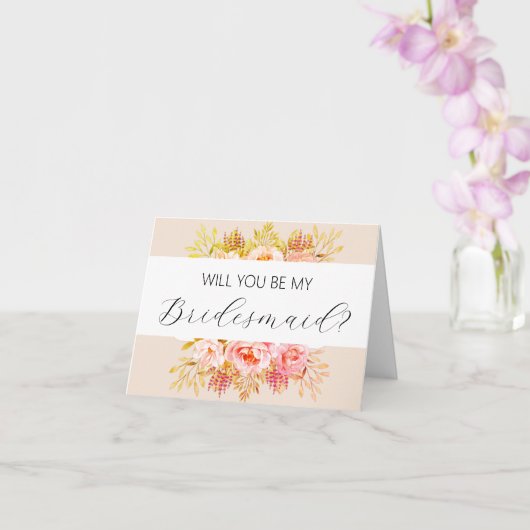 Will you be my Bridesmaid proposal card Kaart (Orchidee)