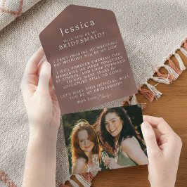 Will You Be My Bridesmaid Proposal Letter Photo All In One Uitnodiging