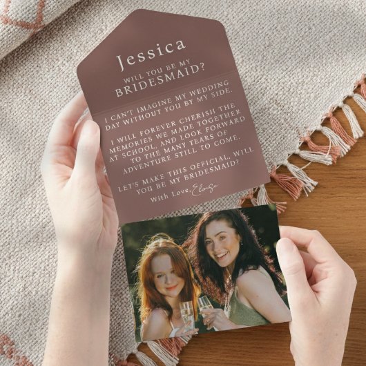 Will You Be My Bridesmaid Proposal Letter Photo All In One Uitnodiging