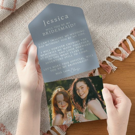 Will You Be My Bridesmaid Proposal Letter Photo All In One Uitnodiging