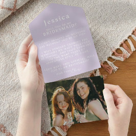 Will You Be My Bridesmaid Proposal Letter Photo All In One Uitnodiging