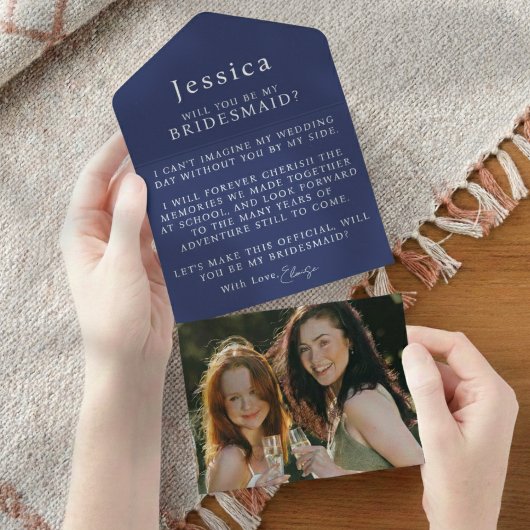 Will You Be My Bridesmaid Proposal Letter Photo All In One Uitnodiging
