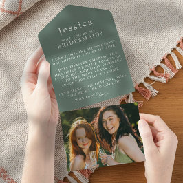 Will You Be My Bridesmaid Proposal Letter Photo All In One Uitnodiging