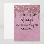 Will you be my bridesmaid? Rose Gold Dripping Invi Kaart (Voorkant / Achterkant)