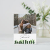 Will you be my Bridesmaid Rustic Pine Tree Winter Briefkaart (Staand voorkant)