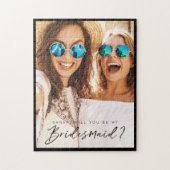 Will You Be My Bridesmaid? Trendy Script Photo Legpuzzel (Verticaal)