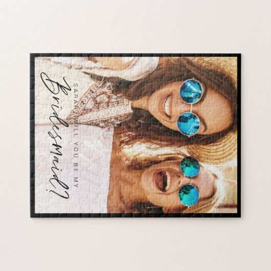 Will You Be My Bridesmaid? Trendy Script Photo Legpuzzel (Horizontaal)