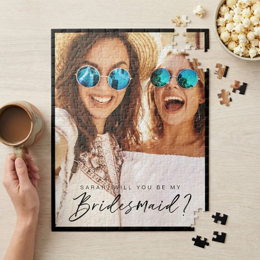 Will You Be My Bridesmaid? Trendy Script Photo Legpuzzel