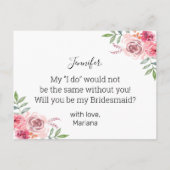 will you be my bridesmaid? uitnodiging briefkaart (Achterkant)