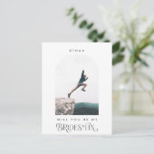 Will you be my Bridesman Minimal Photo Modern Arch Briefkaart (Staand voorkant)