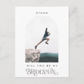 Will you be my Bridesman Minimal Photo Modern Arch Briefkaart (Voorkant)