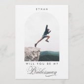 Will you be my Bridesman Minimal Photo Modern Arch Kaart (Voorkant)