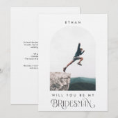 Will you be my Bridesman Minimal Photo Modern Arch Kaart (Voorkant / Achterkant)