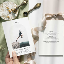Will you be my Bridesman Minimal Photo Modern Arch