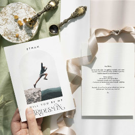 Will you be my Bridesman Minimal Photo Modern Arch Kaart