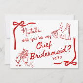 Will you be my Chief Bridesmaid Card Invitation Kaart (Voorkant)