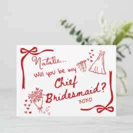 Will you be my Chief Bridesmaid Card Invitation Kaart