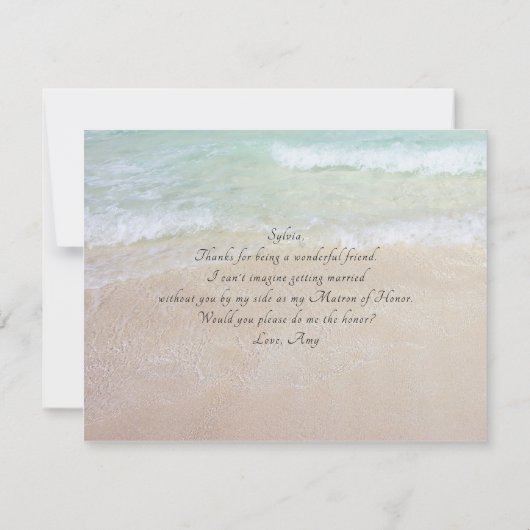 Will You Be My Custom Bridal Party Beach Note Kaart (Achterkant)