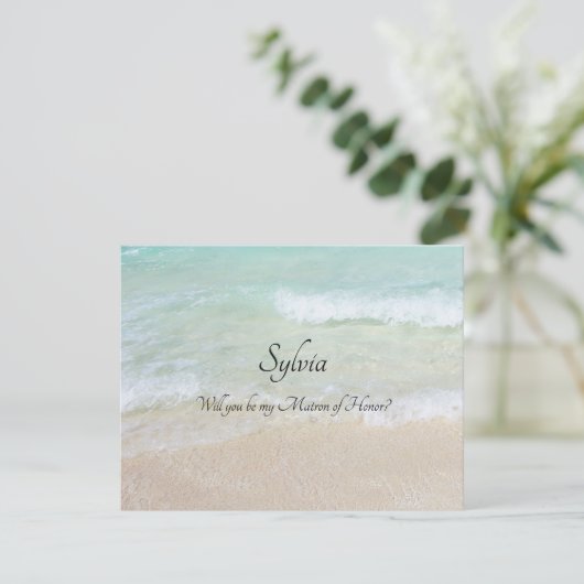 Will You Be My Custom Bridal Party Beach Note Kaart (Staand voorkant)