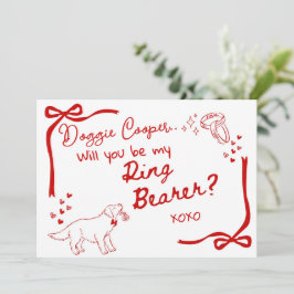 Will you be my Doggie Ring Bearer Card Invitation Kaart