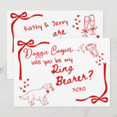 Will you be my Doggie Ring Bearer Card Invitation Kaart (Voorkant / Achterkant)