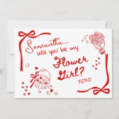 Will you be my Flower Girl Card Invitation Kaart (Voorkant)