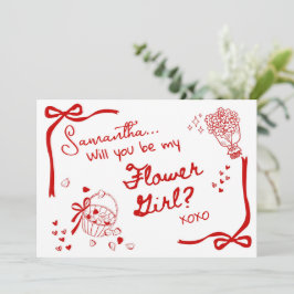 Will you be my Flower Girl Card Invitation Kaart