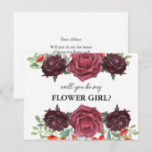 will you be my flower girl card uitnodiging briefkaart (Voorkant / Achterkant)