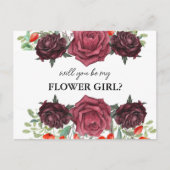 will you be my flower girl card uitnodiging briefkaart (Voorkant)
