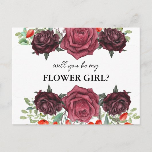 will you be my flower girl card uitnodiging briefkaart (Voorkant)