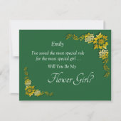 Will You Be My Flower Girl? Emerald Green & Gold (Voorkant)