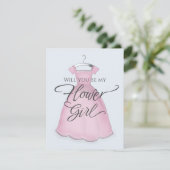Will you be my Flower Girl Proposal Pretty Pink Kaart (Staand voorkant)