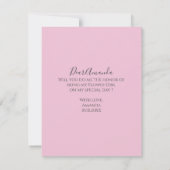 Will you be my Flower Girl Proposal Pretty Pink Kaart (Achterkant)
